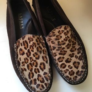Ralph Lauren Size 6 1/2 Suede & Cow Hair Moccasins
